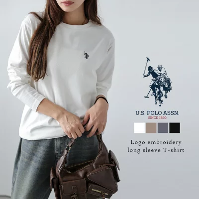 U.S. POLO ASSN. 別注 ロゴ刺繍 Tシャツ ロンT