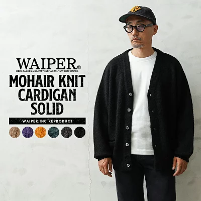 WAIPER.inc モヘアニット カーディガン SOLID【WP1072】