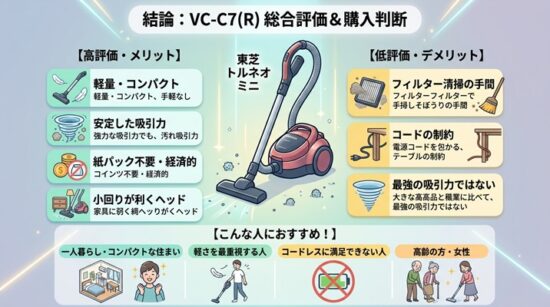 東芝 サイクロン式クリーナー グランレッド VC-C7(R)