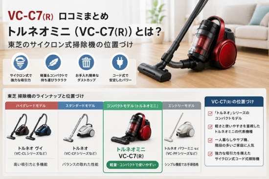 東芝 サイクロン式クリーナー グランレッド VC-C7(R)